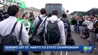 St. Mary's HS football team gets sendoff celebration before heading to state championship game