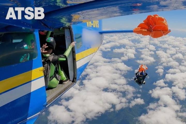 WATCH: Skydiver dangles at 15,000 feet after parachute catches on plane's tail