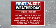 FIRST ALERT WEATHER DAY | Our Winter Storm slows, but bitter cold is on the way