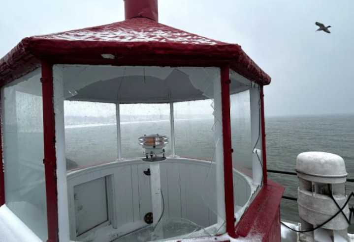 Historic Lake Michigan lighthouse damaged in late November storm