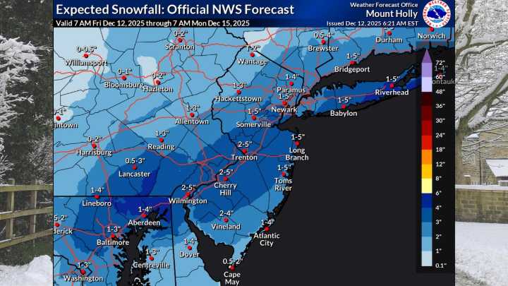 Snow forecast increases, now up to 4 inches for weekend storm. Latest N.J. maps.