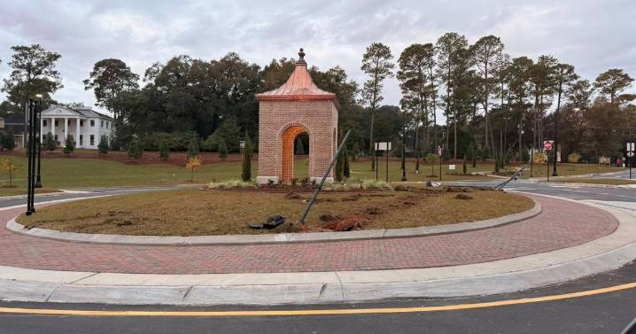 New McGregor roundabout damaged