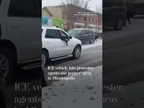 ICE vehicle hits protester, agents use pepper spray in Minneapolis