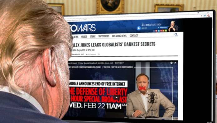 President Trump Checks Infowars For Daily News Briefing