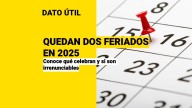 Quedan dos feriados este 2025: ¿Cuáles son los dos días libres que faltan?