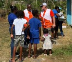 World Vision gives toys to children in hurricane