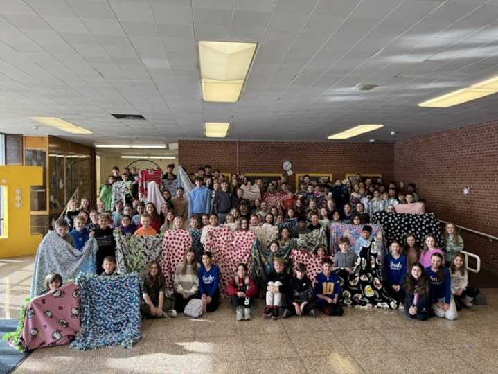 Youngsters in Independence make blankets for ill children