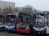Ate: investigan causas de incendio que consumió 18 buses en cochera