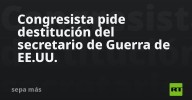 Congresista pide destitución del secretario de Guerra de EE.UU. por los ataques en el Caribe
