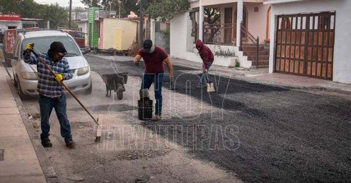 Matamoros avanza con trabajos de mejoramiento vial en múltiples colonias