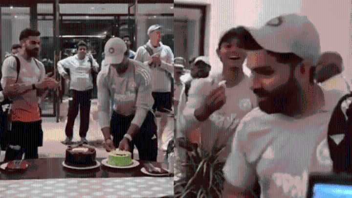 ‘Mota ho jaunga vapas’: Rohit Sharma hilariously avoids cake during India’s celebration in Vizag