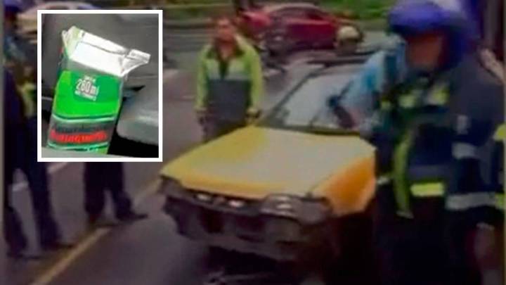 En video | A chivero lo encontraron borracho en San Antonio de Prado, Medellín, y al volarse arrolló a un agente de tránsito