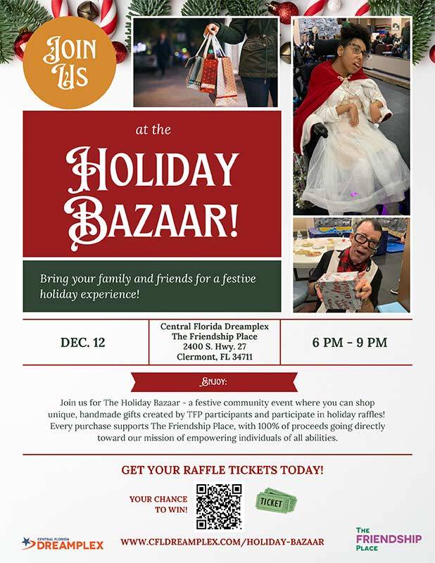 Central Florida Dreamplex Hosts Holiday Bazaar to Support Individuals Of All Abilities Festive Shopping Event Featuring Handmade Gifts, Free Entry And A 50/50 Raffle