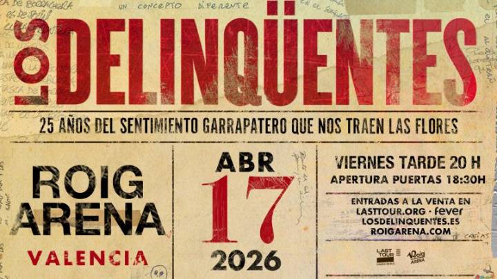 Los Delinqüentes vuelven a los escenarios con una gira histórica que llegará al Roig Arena