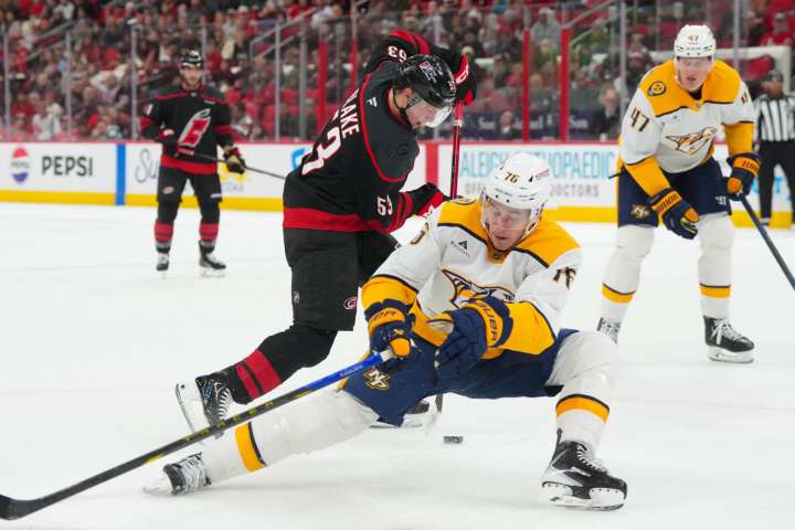 Hurricanes jump out to 5-goal lead, cool off Predators - The Rink Live | Coverage of youth, junior, high school and college hockey