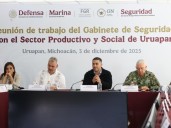 Gabinete de Seguridad refuerza operativo de seguridad en Michoacán; anuncia seguimiento permanente en Uruapan