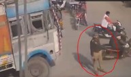 Viral video: A normal day turns terrifying for this traffic cop!