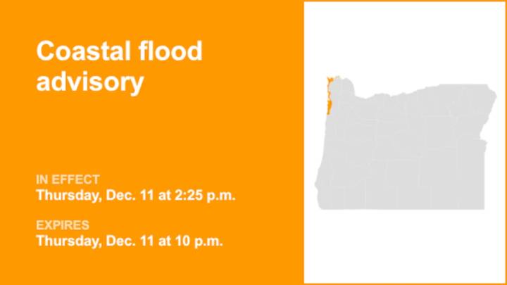 Coastal flood advisory for Clatsop County Coast and Tillamook County Coast until Thursday night