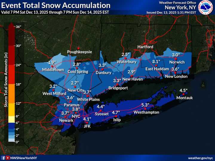 N.Y. weather: Latest timeline for Saturday snow storm forecast to hit NYC