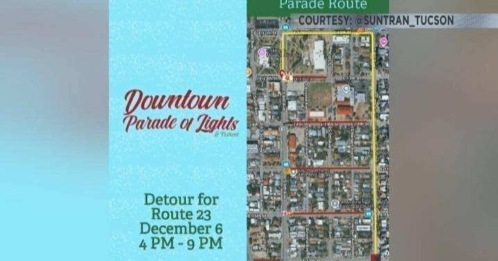 Sun Tran detours planned for Downtown Parade of Lights event