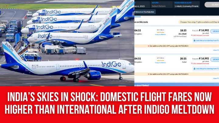 India’s Skies in Shock: Domestic Flight Fares Now Higher Than International After IndiGo Meltdown