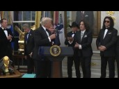President Trump presents medals for Kennedy Center honorees KISS, Sylvester Stallone,  Gloria Gaynor