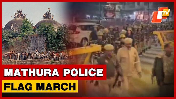 Mathura Police Flag March Last Night Ahead Of 6th December