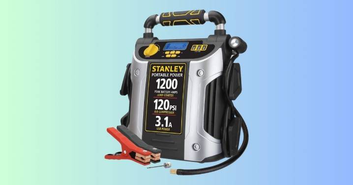 Stanley’s 1200-amp jump starter and air compressor is down to $81.48 for Cyber Monday