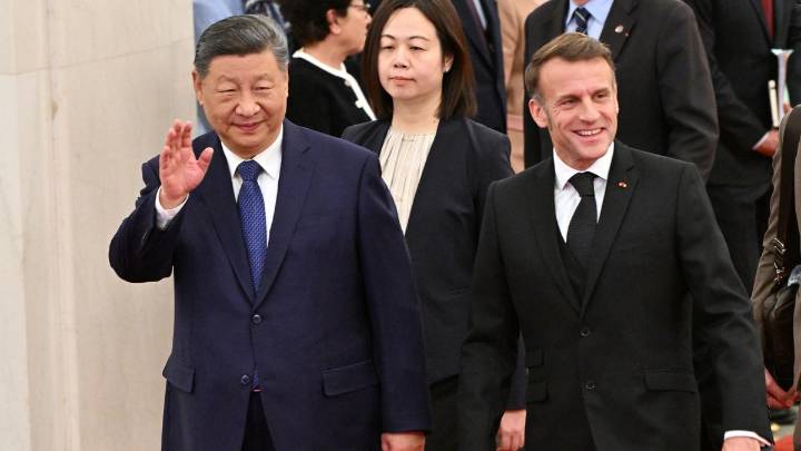 Macron presses Xi on Ukraine ceasefire as leaders meet in Beijing