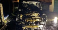 Van completely destroyed in Devon blaze
