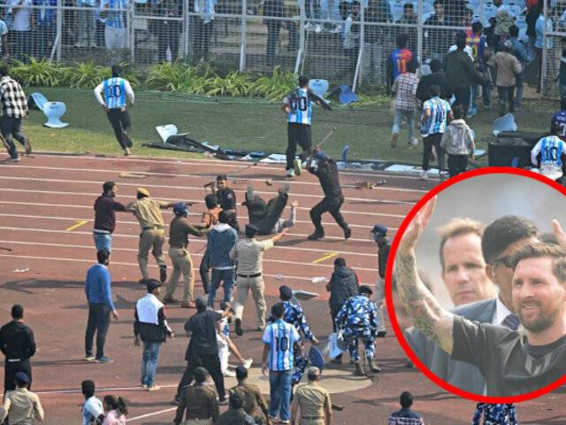 Caos por Messi en la India: aficionados indignados lanzan sillas y botellas por visita de pocos minutos