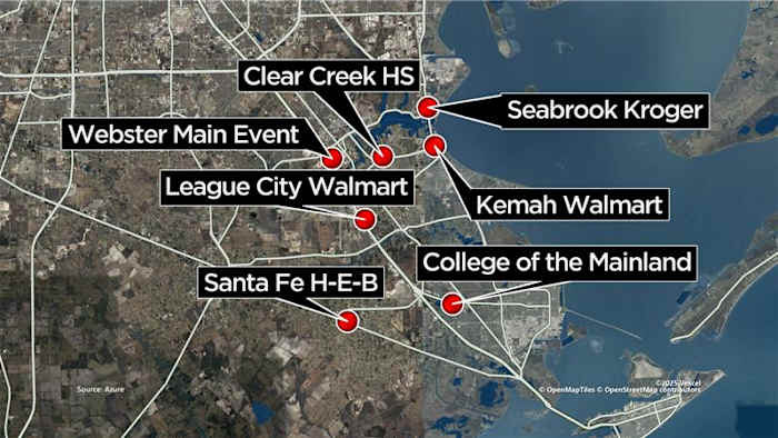 Kemah PD confirms seven locations where bomb threats were sent this week