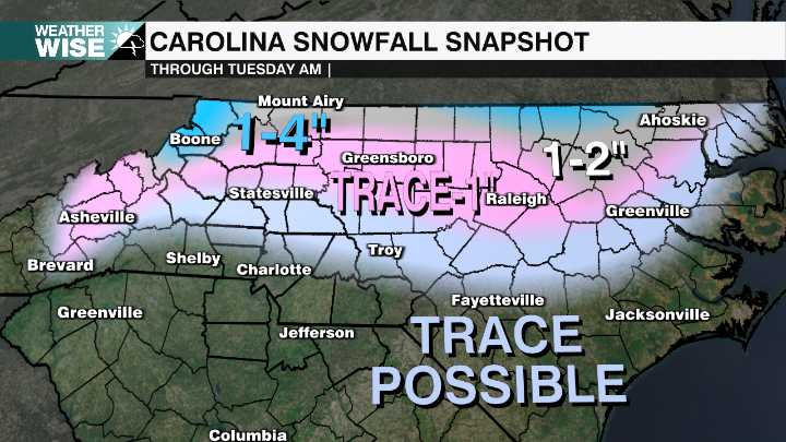 Snow for some on Monday