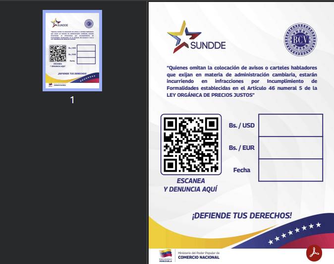 Sundde establece nuevo formato para publicación de la tasa oficial del BCV