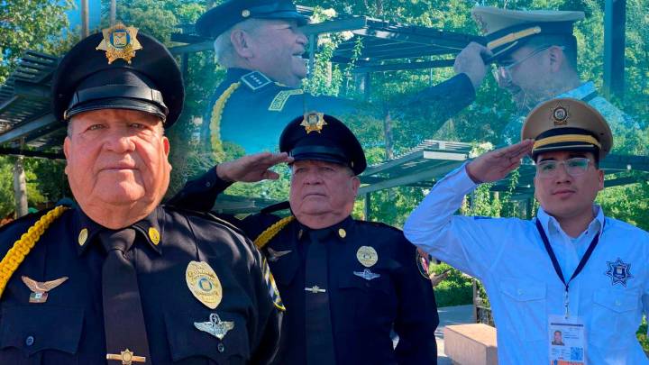 A 16 años de su jubilación, comandante Plutarco González regresa para acompañar a su hijo Manuel en su primer día como policía en Hermosillo