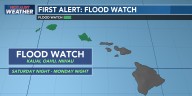 First Alert Forecast: Flood Watch issued for Kauai, Oahu ahead of Heavy Rain