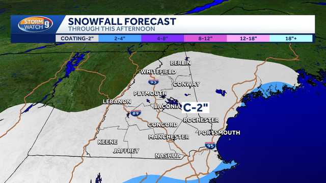 Light snow moving through New Hampshire; Frigid, windy conditions to follow