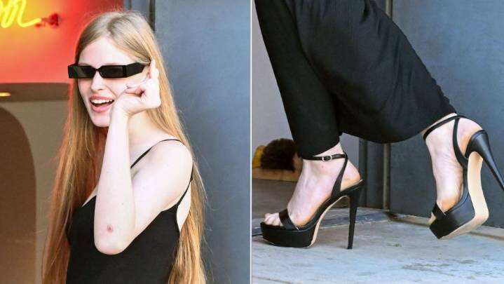 Vivian Wilson Embraces the Black Platform Trend in Los Angeles