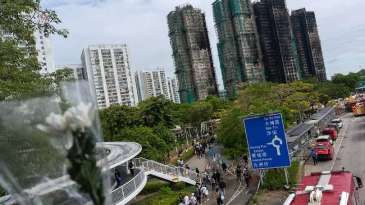 Hong Kong fire probe reveals unsafe netting as public mourns, government stifles dissent