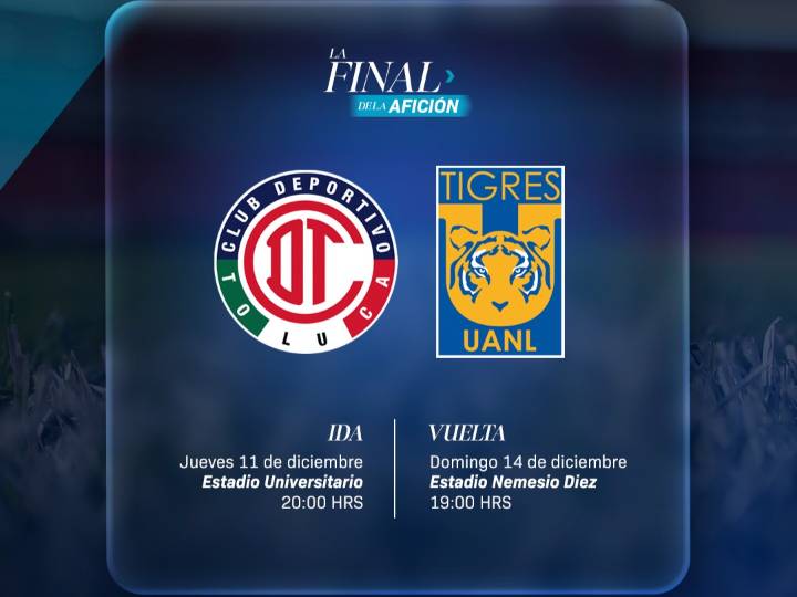 Listas, fechas y horarios de la final Toluca vs Tigres