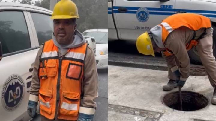 Empleados de AyD sortean al frío y la lluvia para reparar el drenaje pluvial