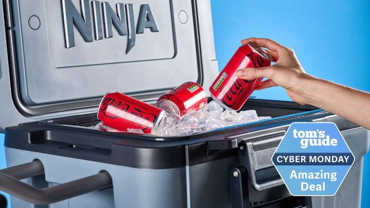I'm obsessed with this Ninja cooler which kept my ice frozen for 5 days, and it's 25% off for Cyber Monday