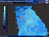 New Maps Show Just How Cold Georgia Will Get Sunday