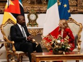 Primera ministra italiana recibió en Roma al presidente de Mozambique