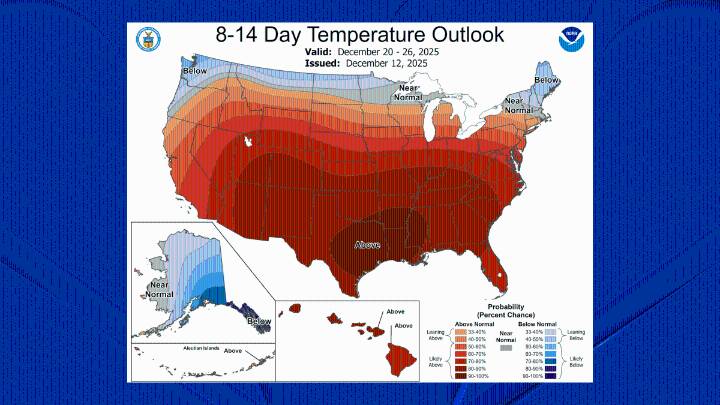 Chances of a white Christmas are trending down despite