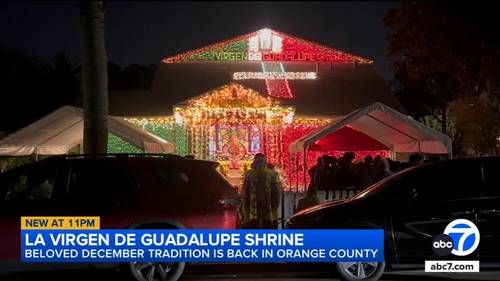 Beloved shrine, light display honoring 'La Virgen de Guadalupe' returns to Santa Ana, Orange County