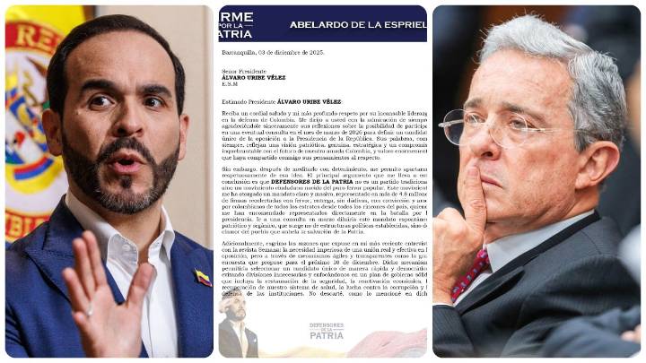 Abelardo de la Espriella hace pública la carta que le envió a Álvaro Uribe, en la que rechazó participar en la consulta en marzo