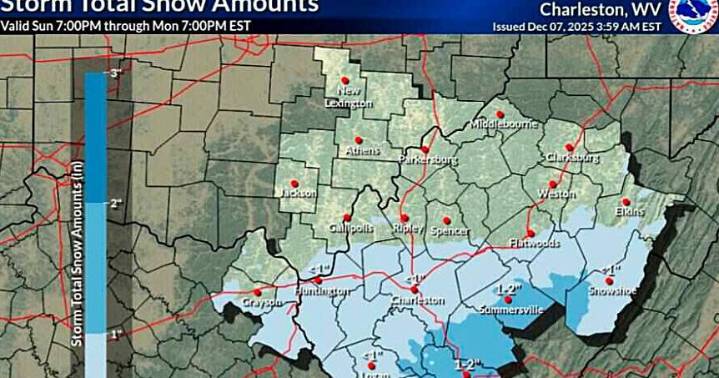 Update: Kanawha County Schools to close early Monday as snow continues to fall