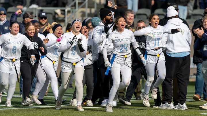 Moody races to early lead, downs Montgomery Catholic for Class 1A/5A flag football title