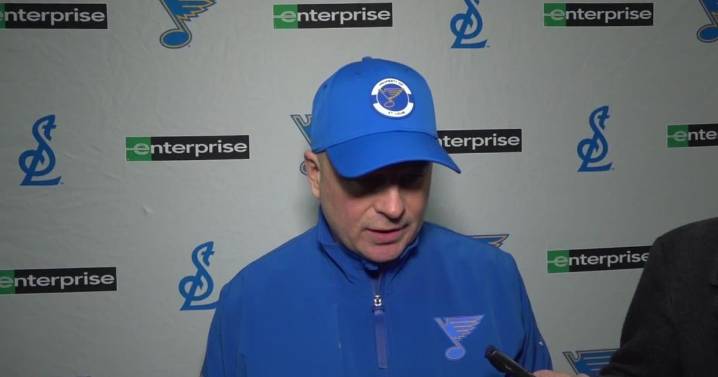 Blues coach Jim Montgomery talks line changes and seeking a spark